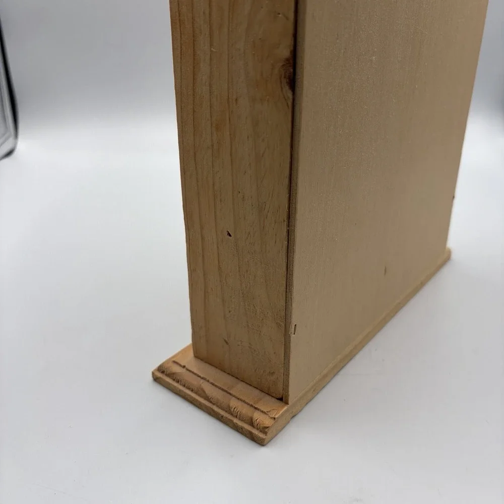 Vtg Pine Wood‎ 9 Cubby Heart Wall Shelf Trinket Unfinished CottageCore 20x8x3